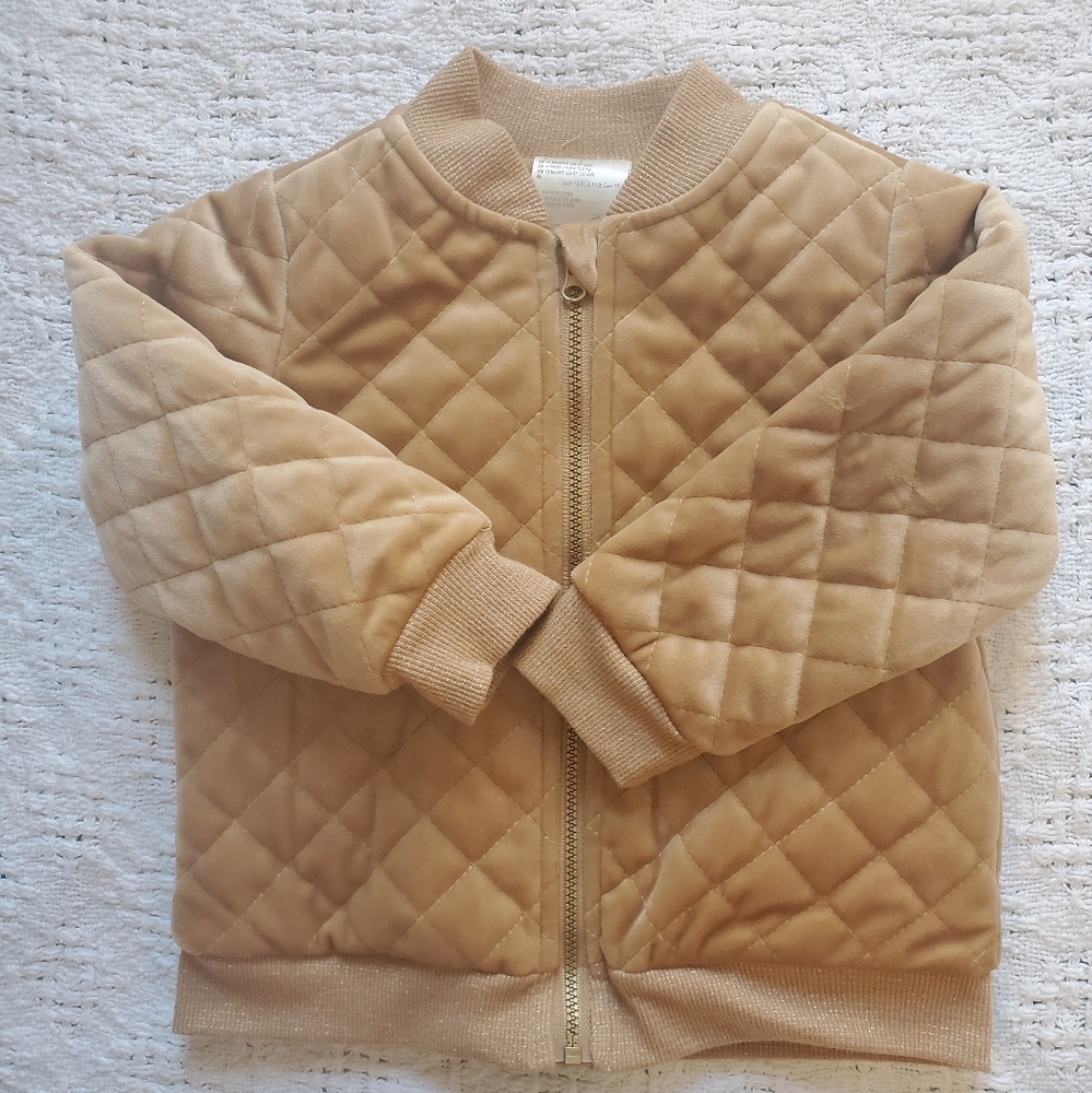 Quilted Tan Girls Jacket 18M